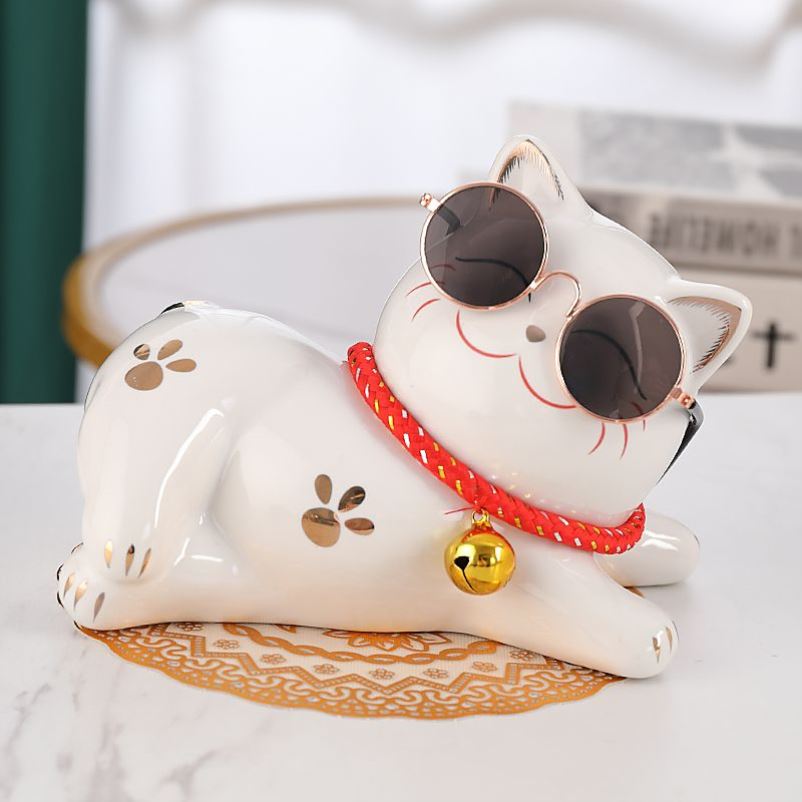 陶瓷招财猫存钱罐储蓄储钱罐创意礼品家用客厅卧室收纳摆件装饰品