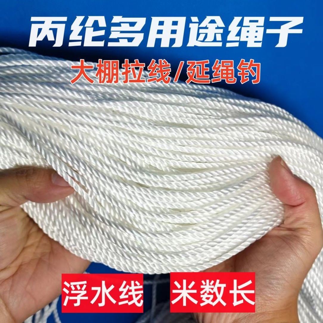 高强度丙纶线尼龙编织绳子大棚拉线建筑用线渔业延绳钓主线排钩钓