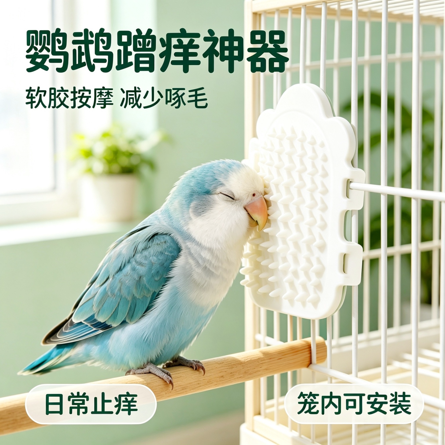 鹦鹉蹭痒挠头互动训练玩具