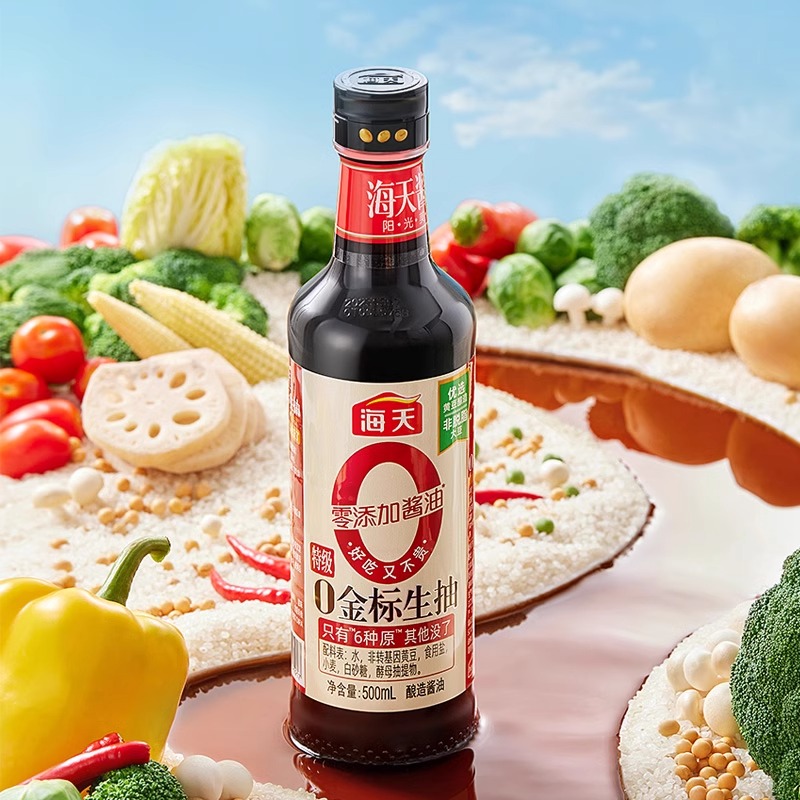 海天0金标生抽酱油500m0添加