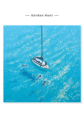 【Gordon Hunt】海洋风景插画蓝色系治愈游泳复刻艺术装饰挂画芯