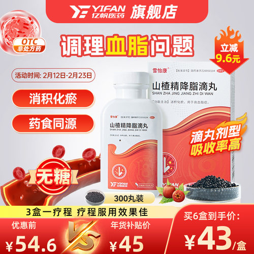 山楂滴丸山楂精降脂滴丸降甘油三酯血压降胆固醇心脑血管药雪怡康 - 封面