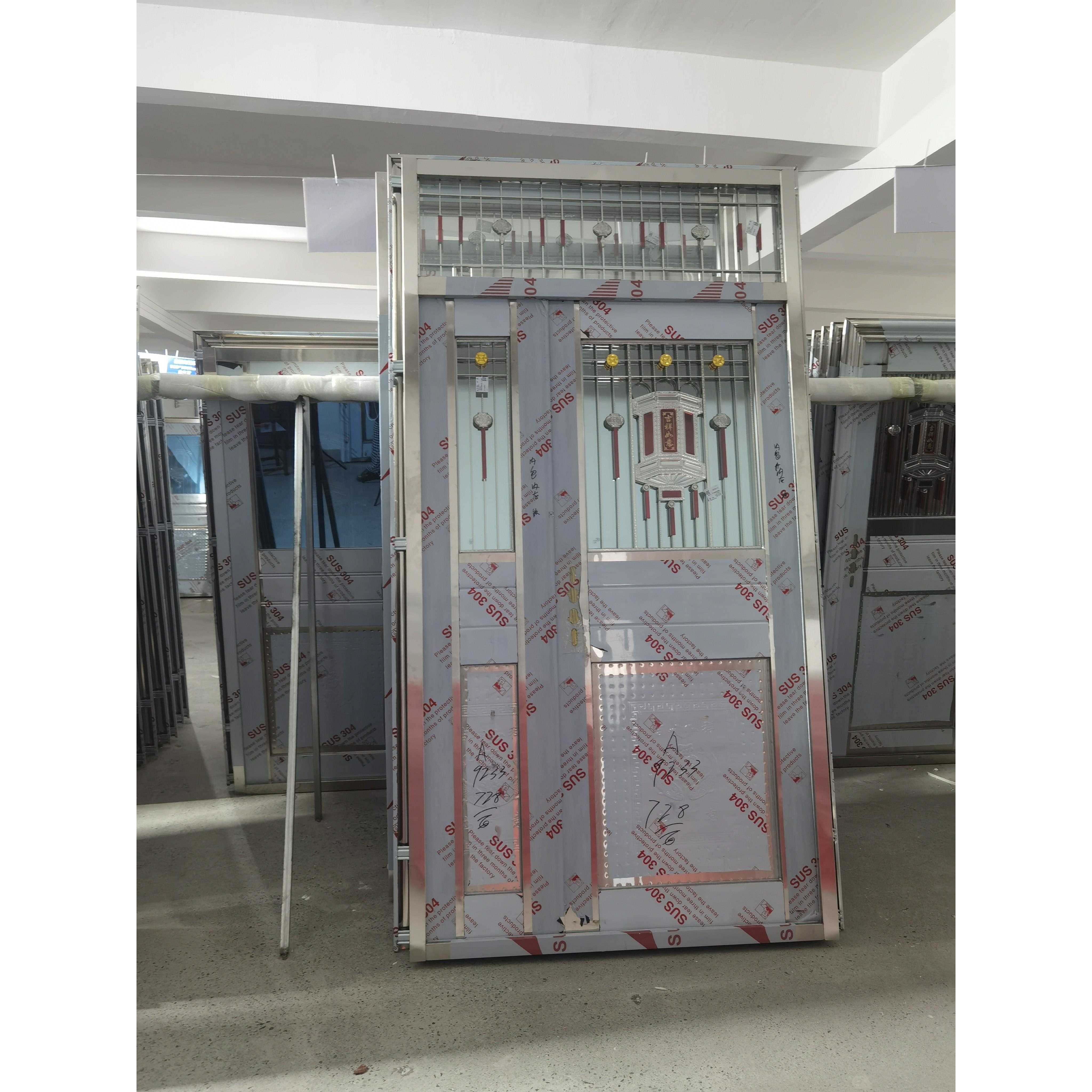 定制304不锈钢子母门双开门加厚进户门单门防盗门入户大门工程门