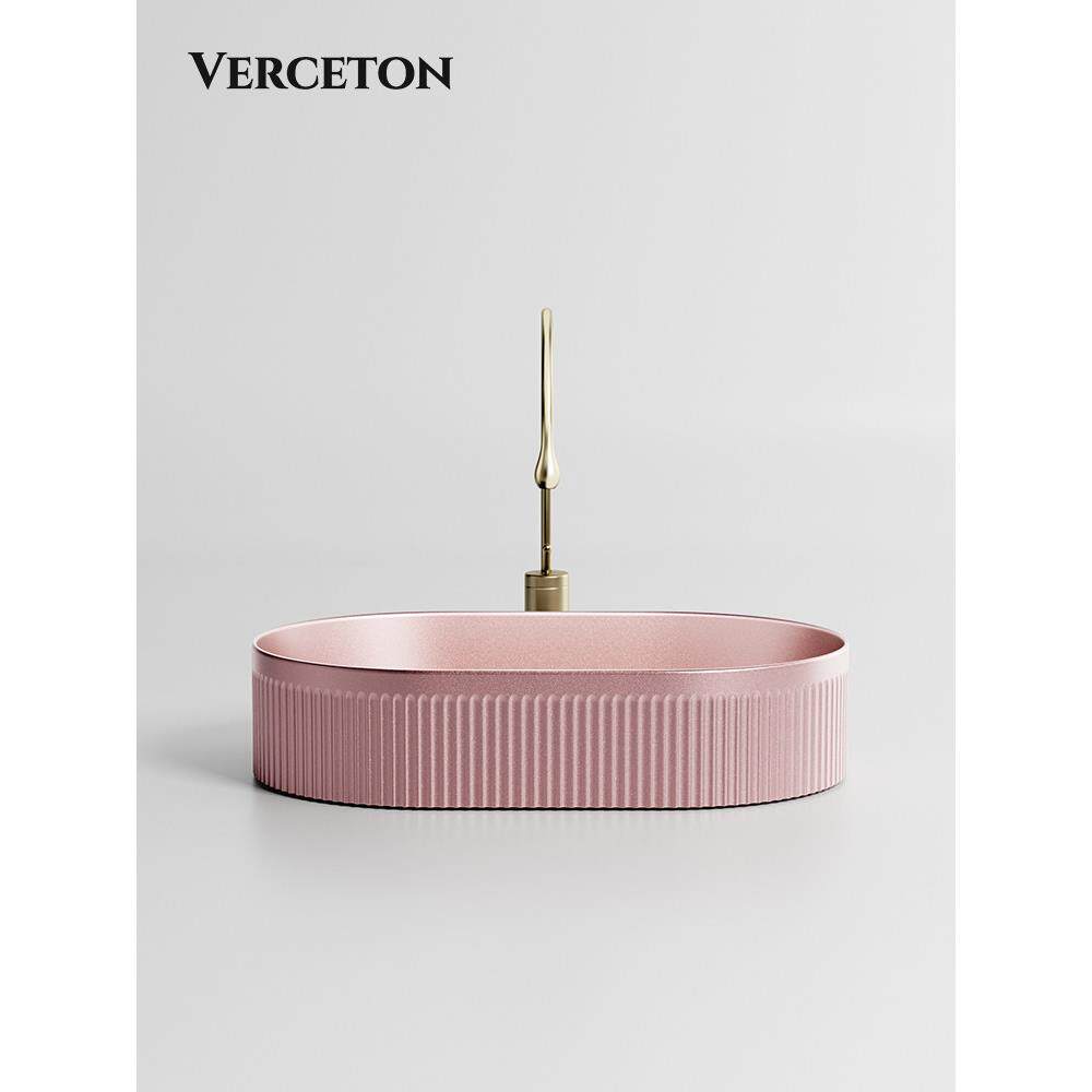 金属冰莓粉彩色艺术台上盆陶瓷一体洗手盆单盆网红设计师款洗脸盆