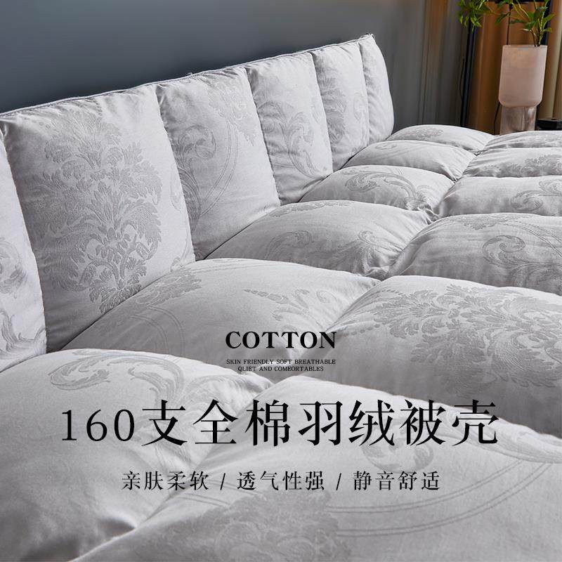 160支纯棉双层羽绒被被套被壳自充绒半成品服内胆套防钻绒专用鹅