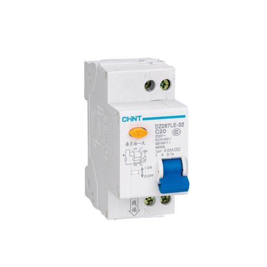 正泰 DZ267LE 1P+N 10A 16A 20A 25A 32A 双进双出漏电保护器