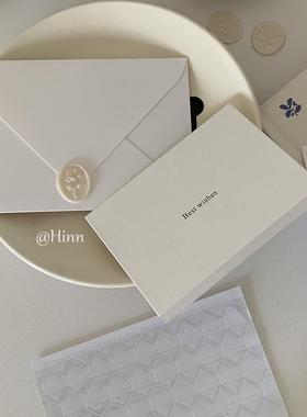 Hinn 香草纸Best wishes贺卡~原创ins礼物手写祝福装饰用折叠卡片