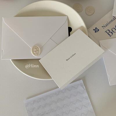 Hinn 香草纸Best wishes贺卡~原创ins礼物手写祝福装饰用折叠卡片