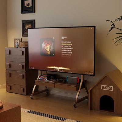 实木可移动电视柜40-85寸 客厅家用小户型现代落地储物电视机支架