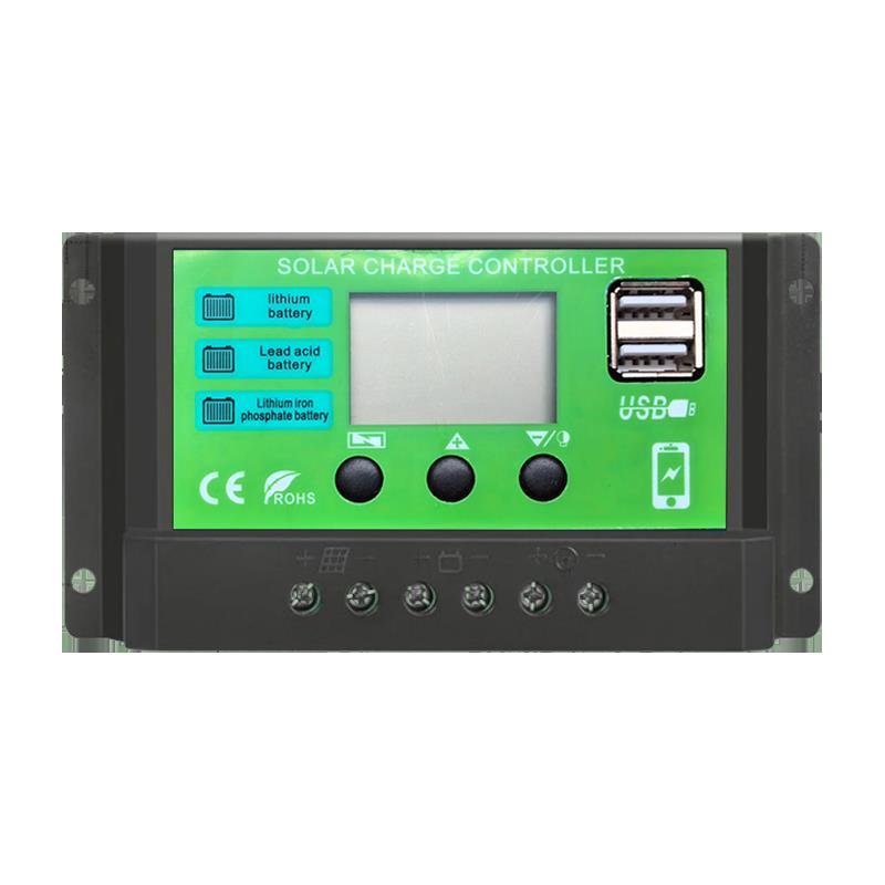 新款太阳能控制器12V24V铅酸锂电电池通用光伏板充电太阳能充电器