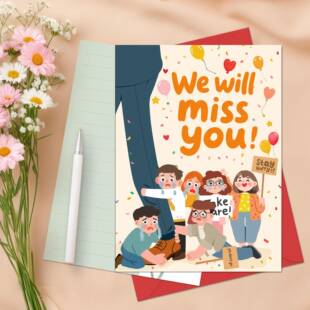 告别离职贺卡定制超大尺寸A4信封信纸套装集体手写祝福签名纪念卡