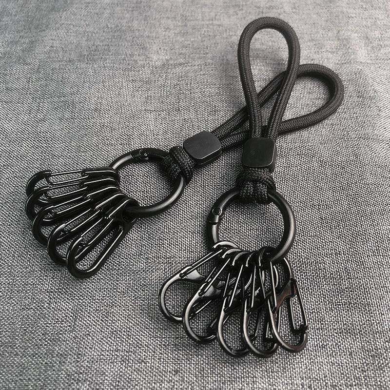 金属8字扣S型弹簧扣户外登山背包挂钩黑色防丢便携汽车挂件钥匙扣