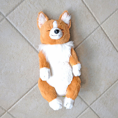 日本sunlemon仿真小狗玩偶大号柯基犬柴犬瞌睡狗毛绒玩具节日礼物