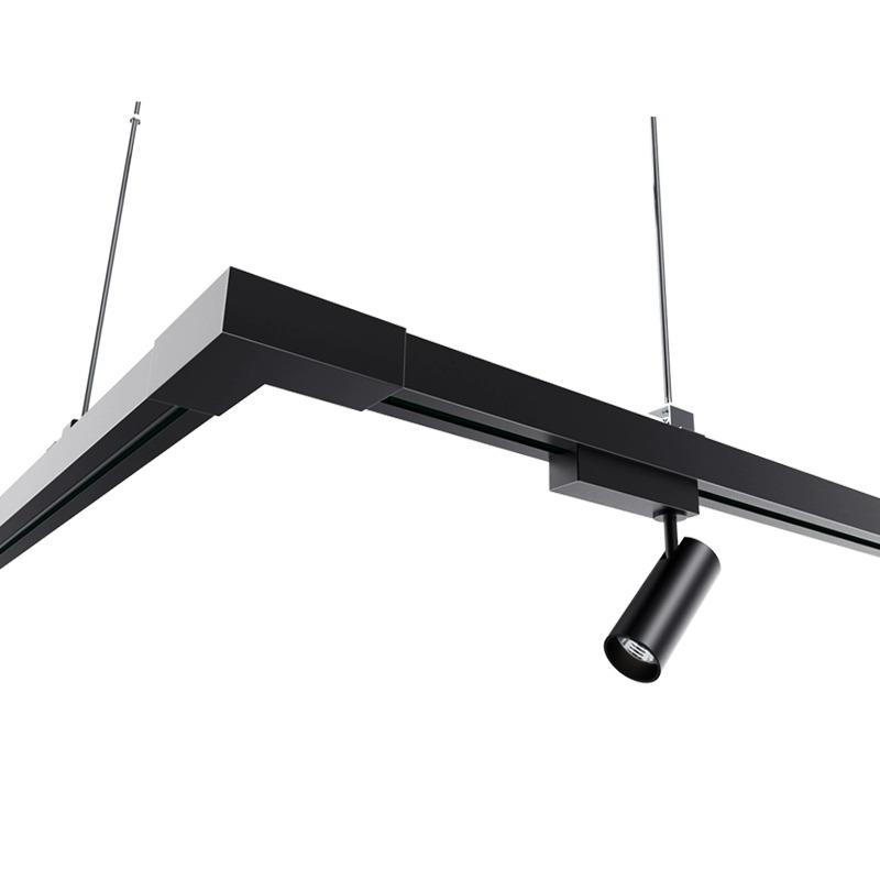 白色免桥架轨道一体餐饮咖啡奶茶店铺射灯店铺商用超亮专用导轨条