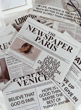 ins风英文报纸拍照道具装饰摆件网红服装家居美食拍摄摄影背景纸