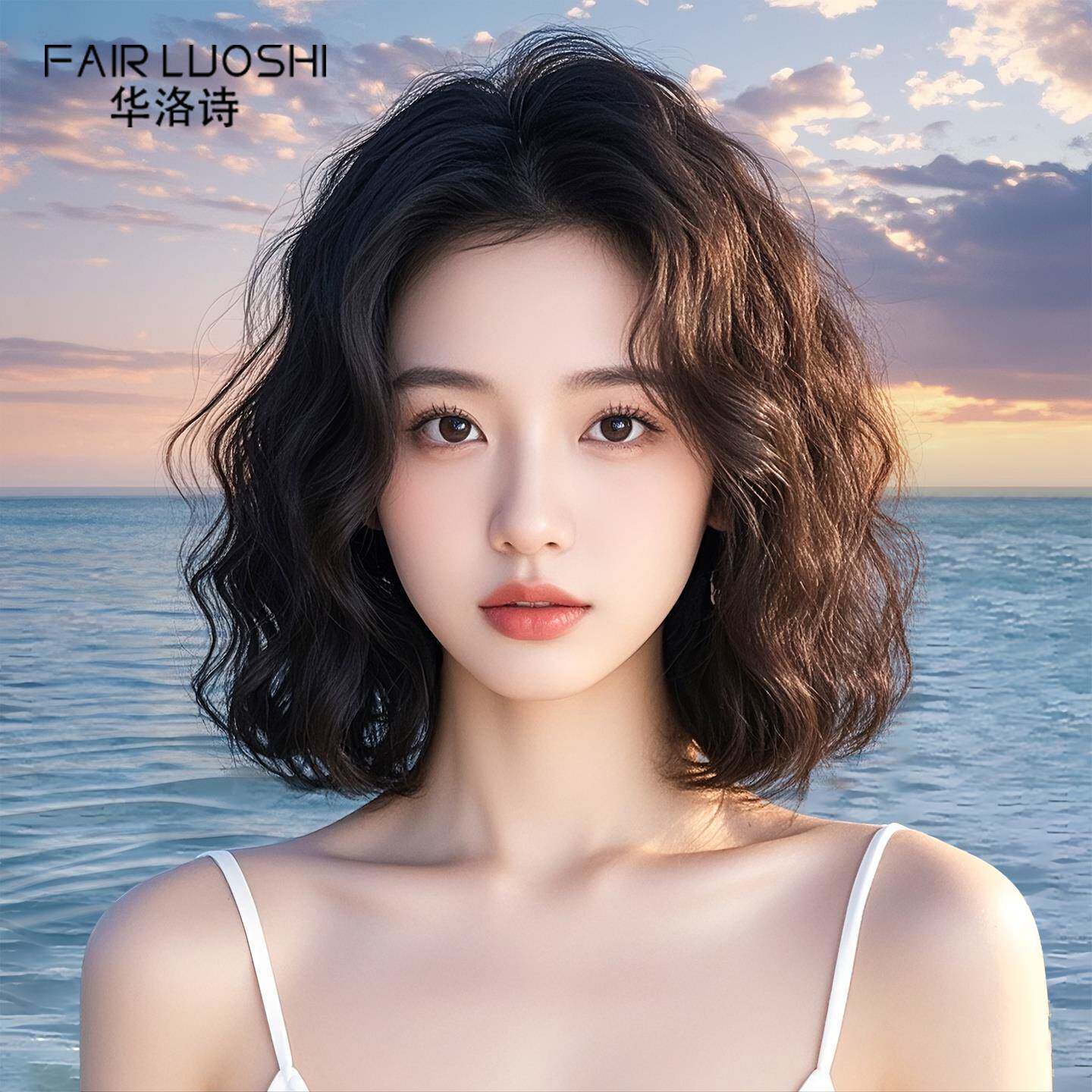 羊毛卷假发全头套女真人发丝短发卷发无痕隐形递针蕾丝日常全头套