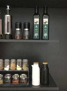 简约现代样板房展厅厨房厨柜摆件油壶调味罐创意软装玻璃道具组合
