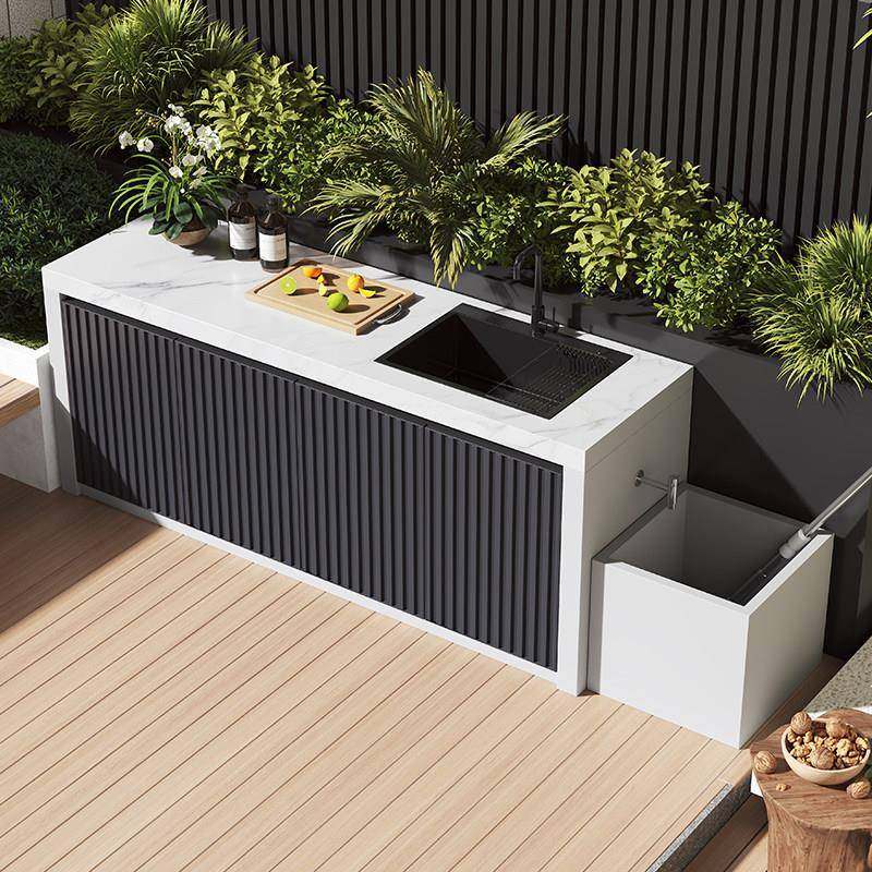 户外岩板全铝合金焊接板操作台一体储物柜厨房花园别墅茶水吧台,家装主材,盆、台一体成型式台盆,淘宝优惠券,粉丝福利购,淘宝优惠卷