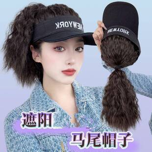 化疗后女士光头帽带假发帽子高马尾全头套式自然仿真假发帽薄款夏