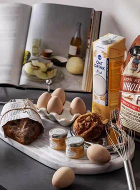 现代样板间厨房烘焙摆件主题仿真面包鸡蛋糕托盘组合售楼处装饰品