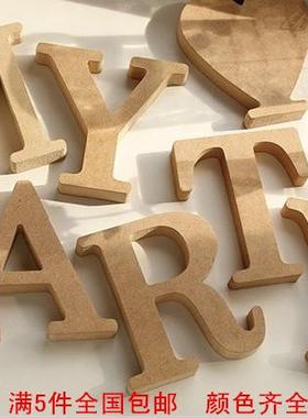 DIY木质彩色英文字母桌面摆件 家居装饰 摄影道具酒吧咖啡厅壁饰