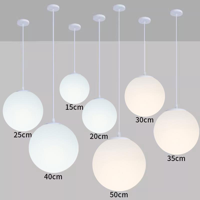 圆球吊灯商用饭厅吧台过道简约工装户外防水露营婚庆白色球形吊灯