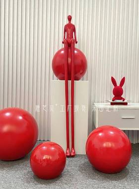 抽象长腿人物雕塑落地台摆件电视柜酒店大堂玄关商铺售楼处装饰品