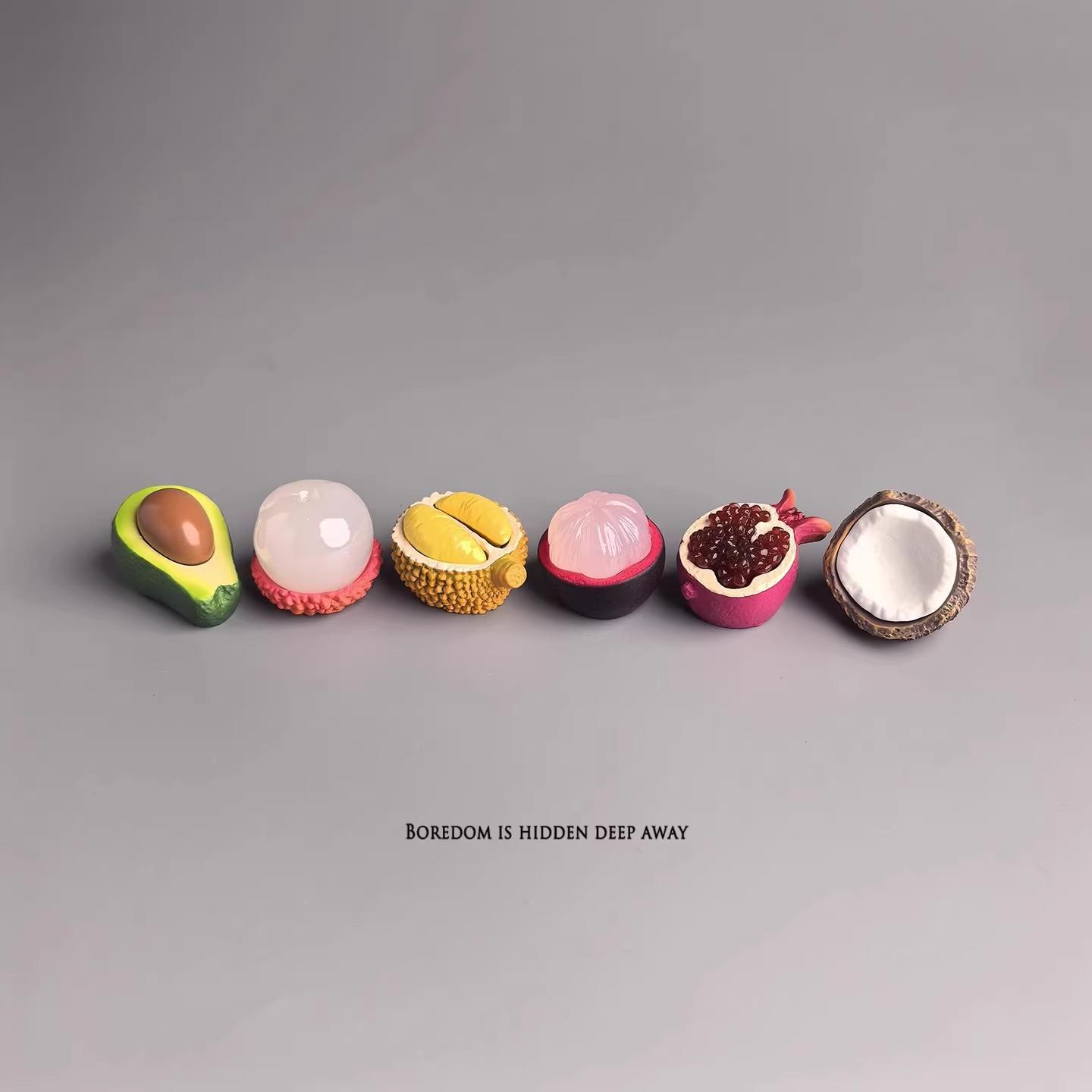 创意ins摆个拨开水果治愈心情仿真小摆件电脑日式工位办公桌面