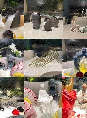 刺身摆盘装饰饭厅海鲜姿造高端盘饰摆件鲑鱼点缀意境装饰