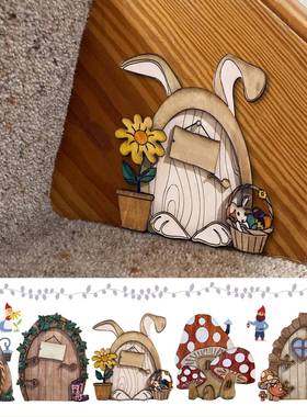 跨境精灵门童话门 家居楼梯装饰 木质摆件花园装饰品 工艺礼品摆