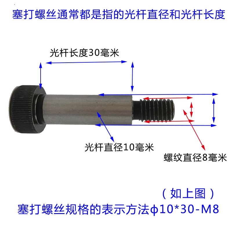 12.9级内六角塞打螺丝凸肩等高限位轴肩螺栓M6M8M10M12YM16M20