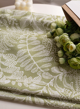 美式乡村绿色田园印花棉麻罗马帘升降帘J餐厅书房飘窗帘小窗户卷