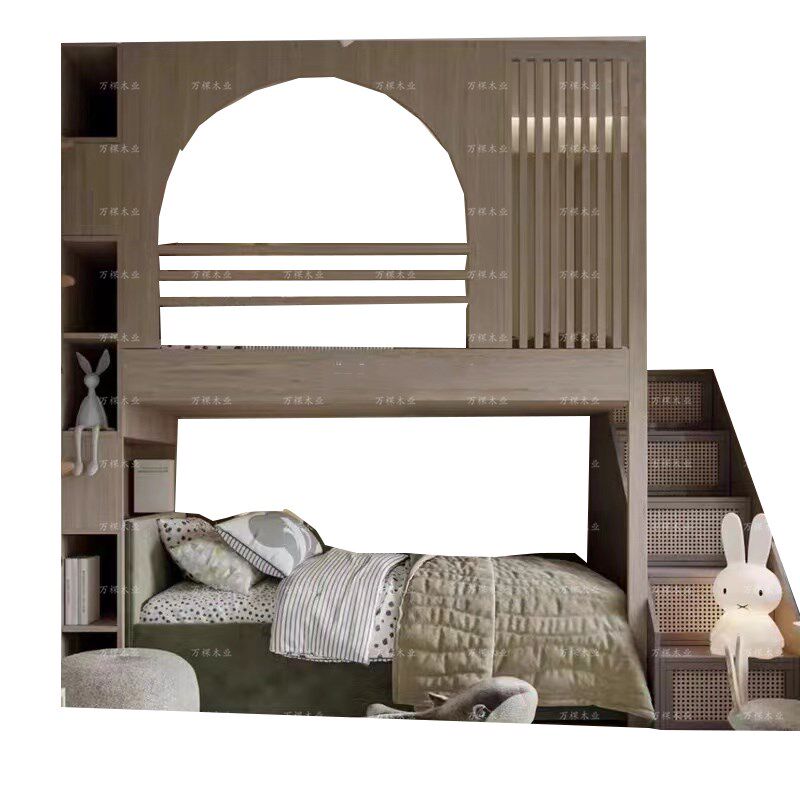 定制实木儿童床男女孩城堡高低床公主树K屋床滑梯床上下双层衣柜