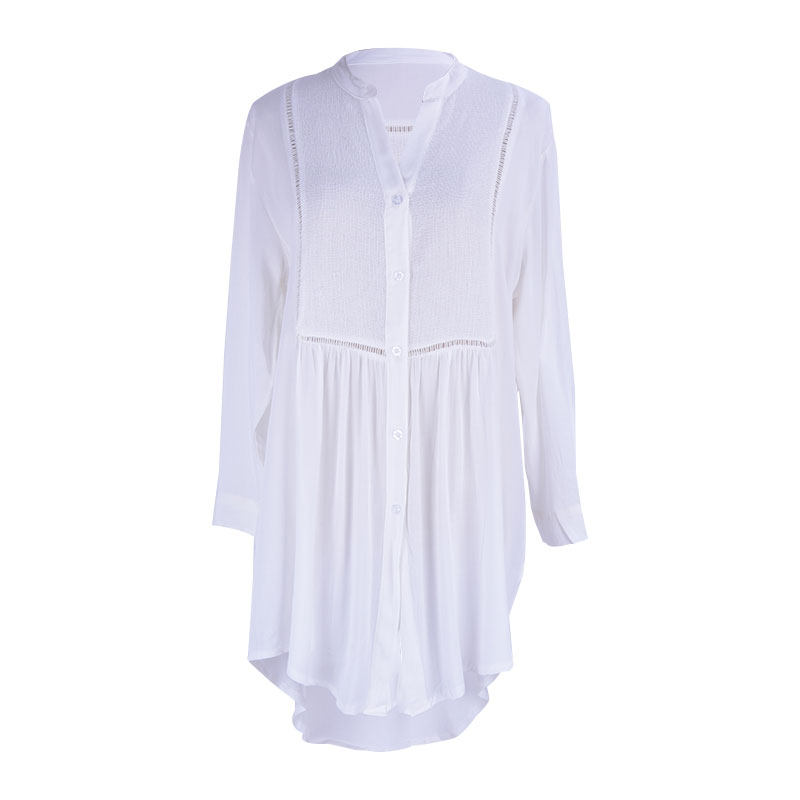 泳衣罩衫外搭可下水防晒衣棉花边C衬衣海边度假温泉沙滩比基尼开