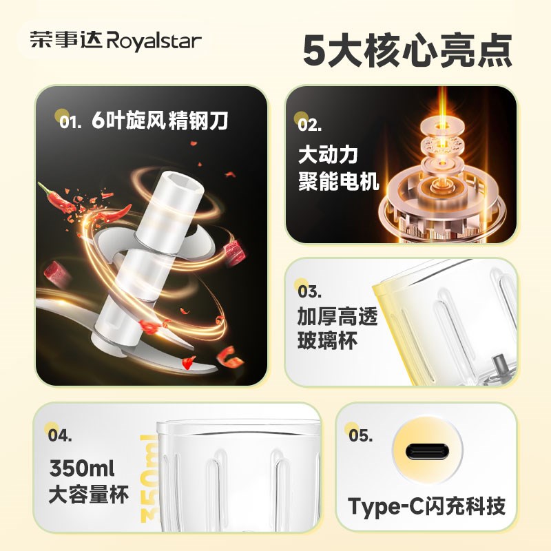 电动蒜泥神器捣蒜料理机小A型绞肉机绞蒜搅碎器蒜末粉碎
