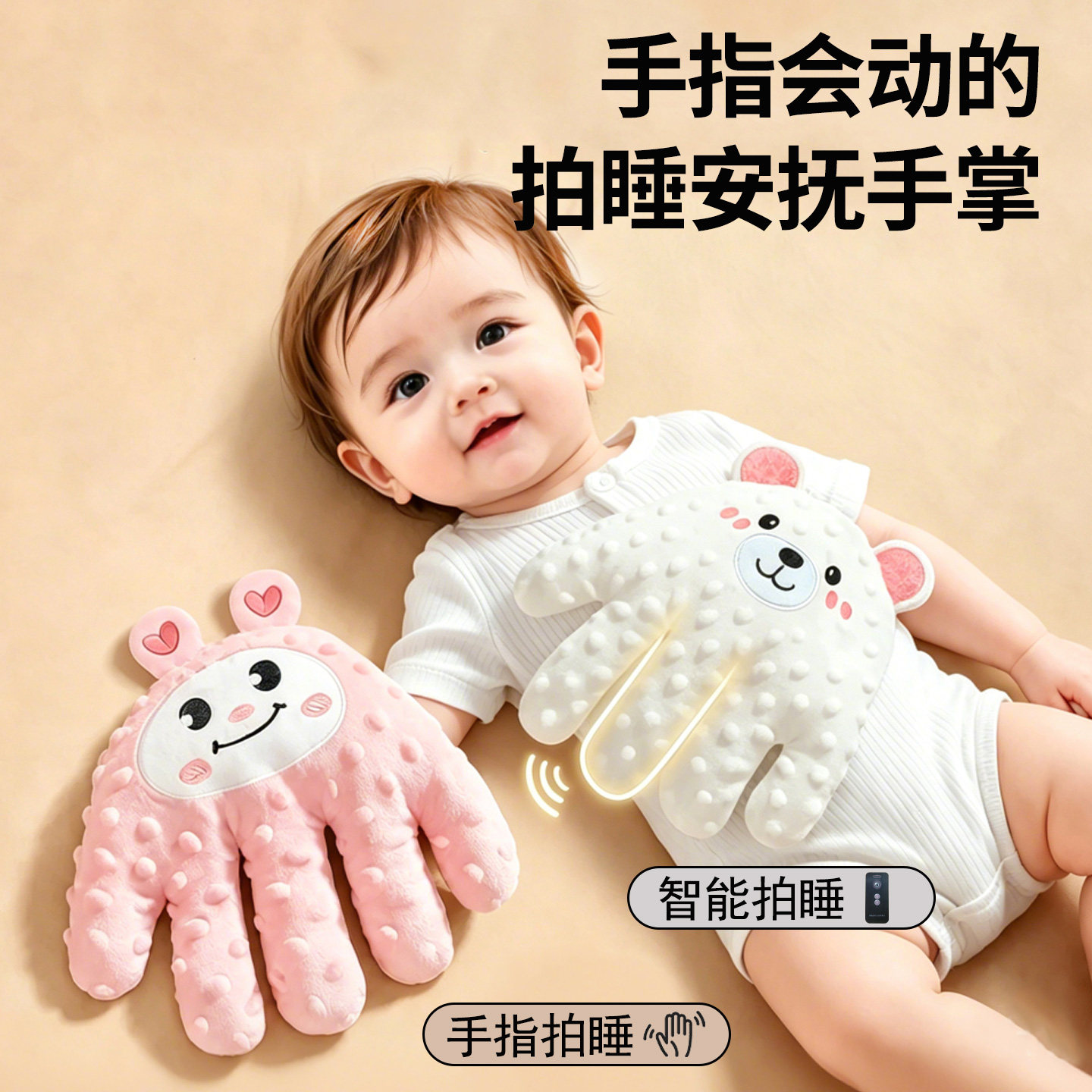 婴儿拍睡安抚手掌哄睡神器宝宝躺睡哄娃自主入睡搂睡觉拍打防惊跳