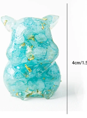 天然水晶碎石滴胶可爱小仓鼠办公室家居客厅桌面饰品装饰摆件