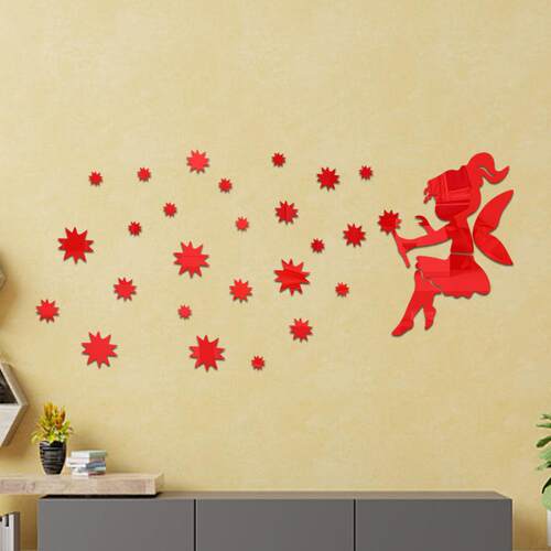 M755 小饰仙女J3d立体亚克力墙厅贴客卧JM755室儿童房宿舍背景墙