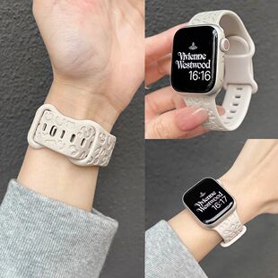 猫爪印花oppowatch3/2/X/3pro/4pro手表表带硅胶运动高级女se适用