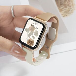 适用OPPOwatch3手表OPPOwatchx2mini表带硅胶小蛮腰腕带se/2双色