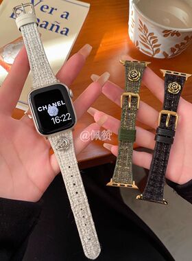 小香风山茶花oppowatch3/2/X/3pro/4pro手表表带真皮质男女se适用