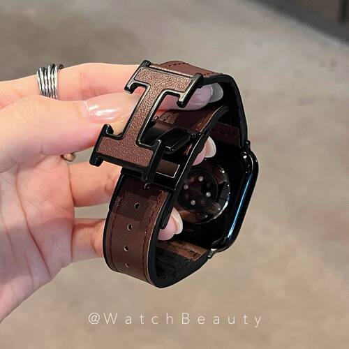 H磁吸扣oppo手表watch3/2/X/3pro/4pro表带1真皮质新款男女se适用