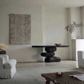 中式 美学实木设计师家具侘寂风 禅意复古侘寂风客厅入户玄关桌宋式