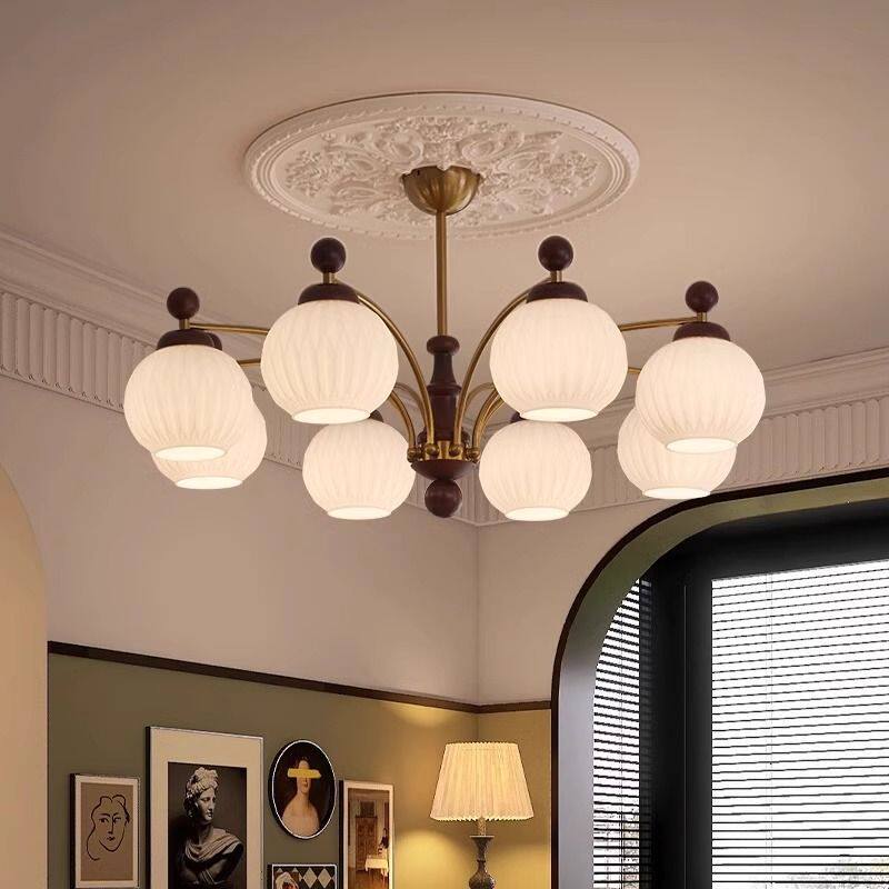 法式中古风客厅吊灯宋式美学2025新款复古风卧室吊灯全屋灯具