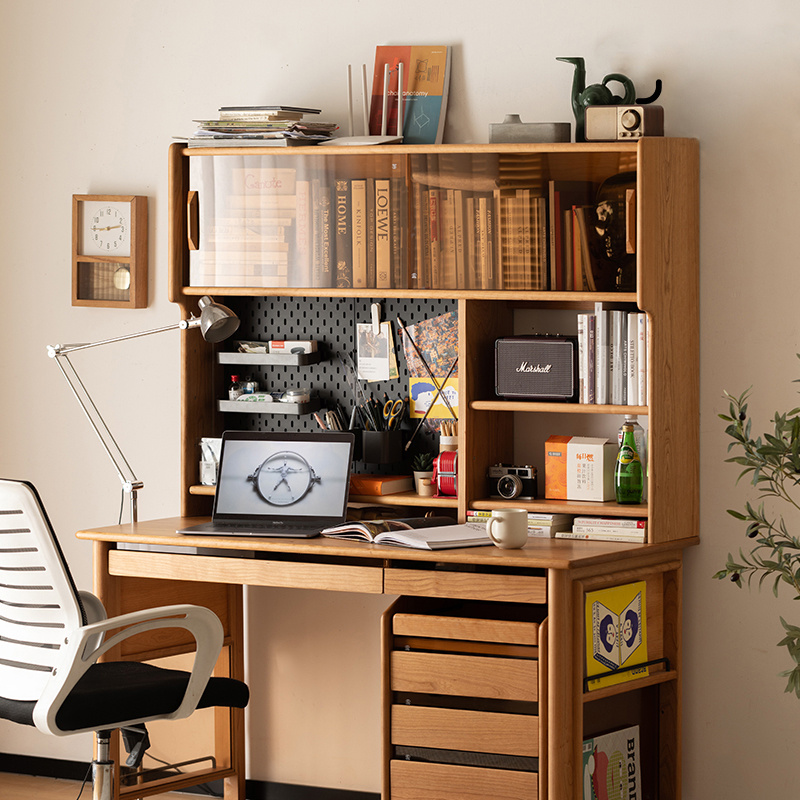 小半多功能樱桃木日式书桌