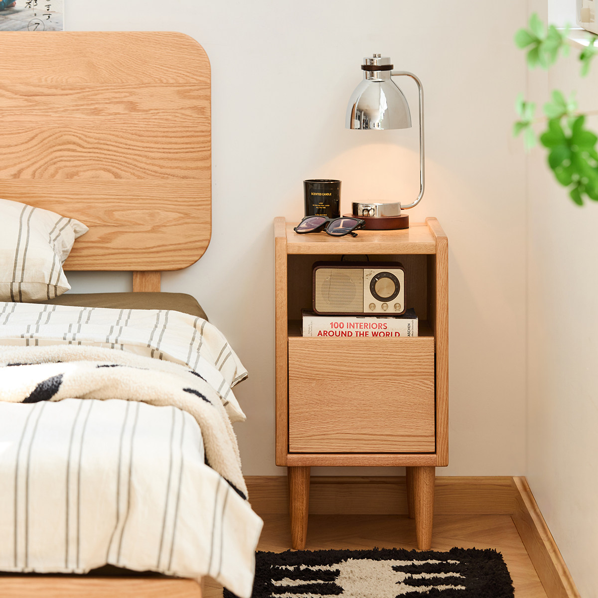 出乎家具立方床头柜实木家用卧室床边柜小户型樱桃木沙发边小柜子,住宅家具,床头柜,淘宝优惠券,粉丝福利购,淘宝优惠卷