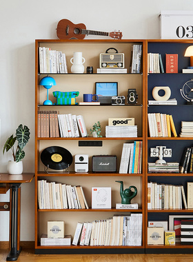 出乎生活萨特书柜客厅实木展示柜书柜家用组合高窄立柜储物手办柜