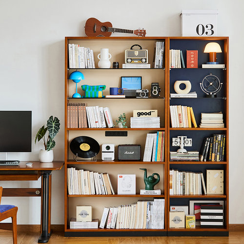 出乎生活萨特书柜客厅实木展示柜书柜家用组合高窄立柜储物手办柜