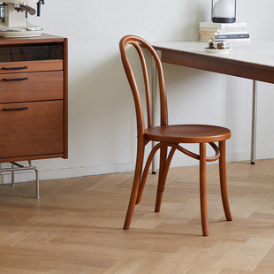 出乎生活18号椅北欧实木餐椅家用靠背椅复古原木现代简约书桌椅子
