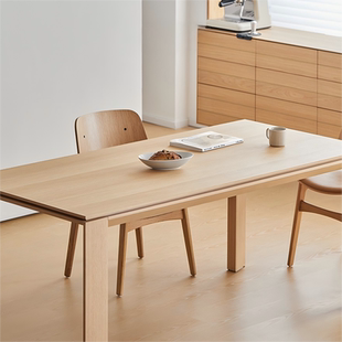 出乎生活科尔餐桌原木风餐桌实木书桌极简大板桌子白橡木工作台